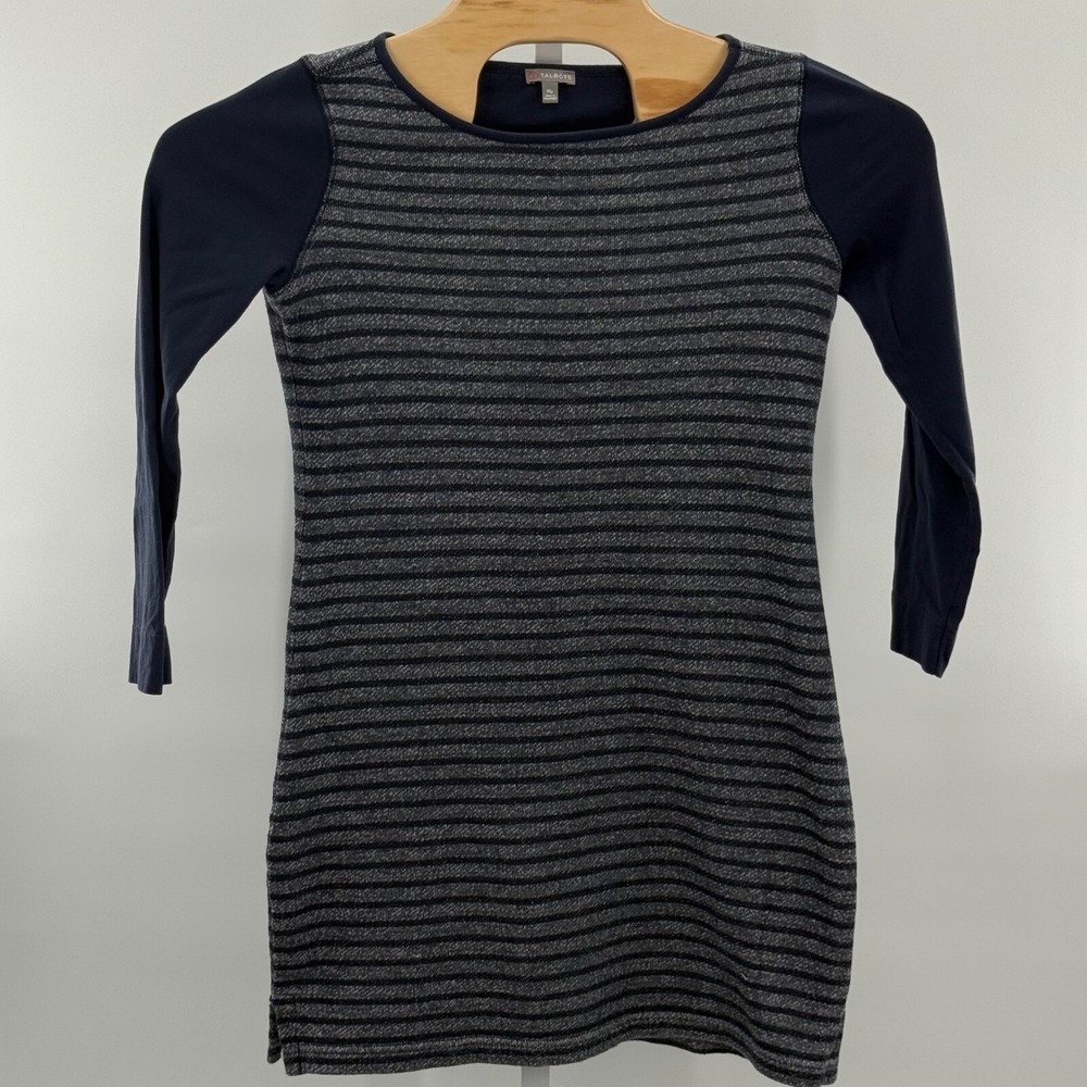 Talbots‎ Knit Dress Striped Long Sleeve Casual Career Sheath VTG Athleisure MP